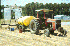 Photo of the tractor in the field